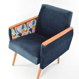 Fauteuil carré Matisse bleu