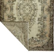 Vintage Turkish Carpet Beige and Brown Floral 271 x 174 cm