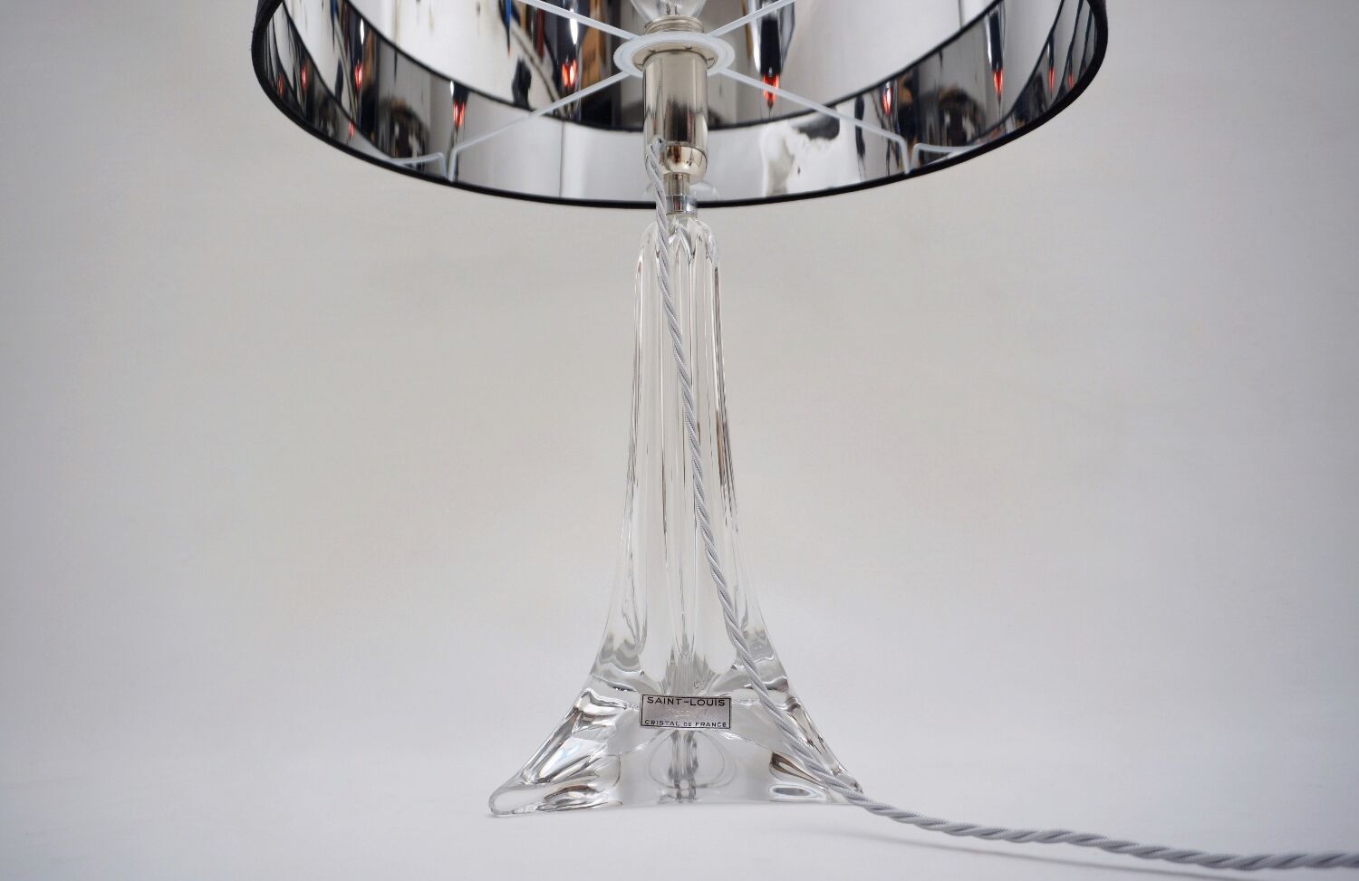 Lampe en cristal Saint Louis, signée, années 1950 environ, française