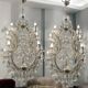 Lot de 2 grands lustres en cristal de Murano