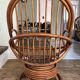 Pair of rotating rattan armchairs