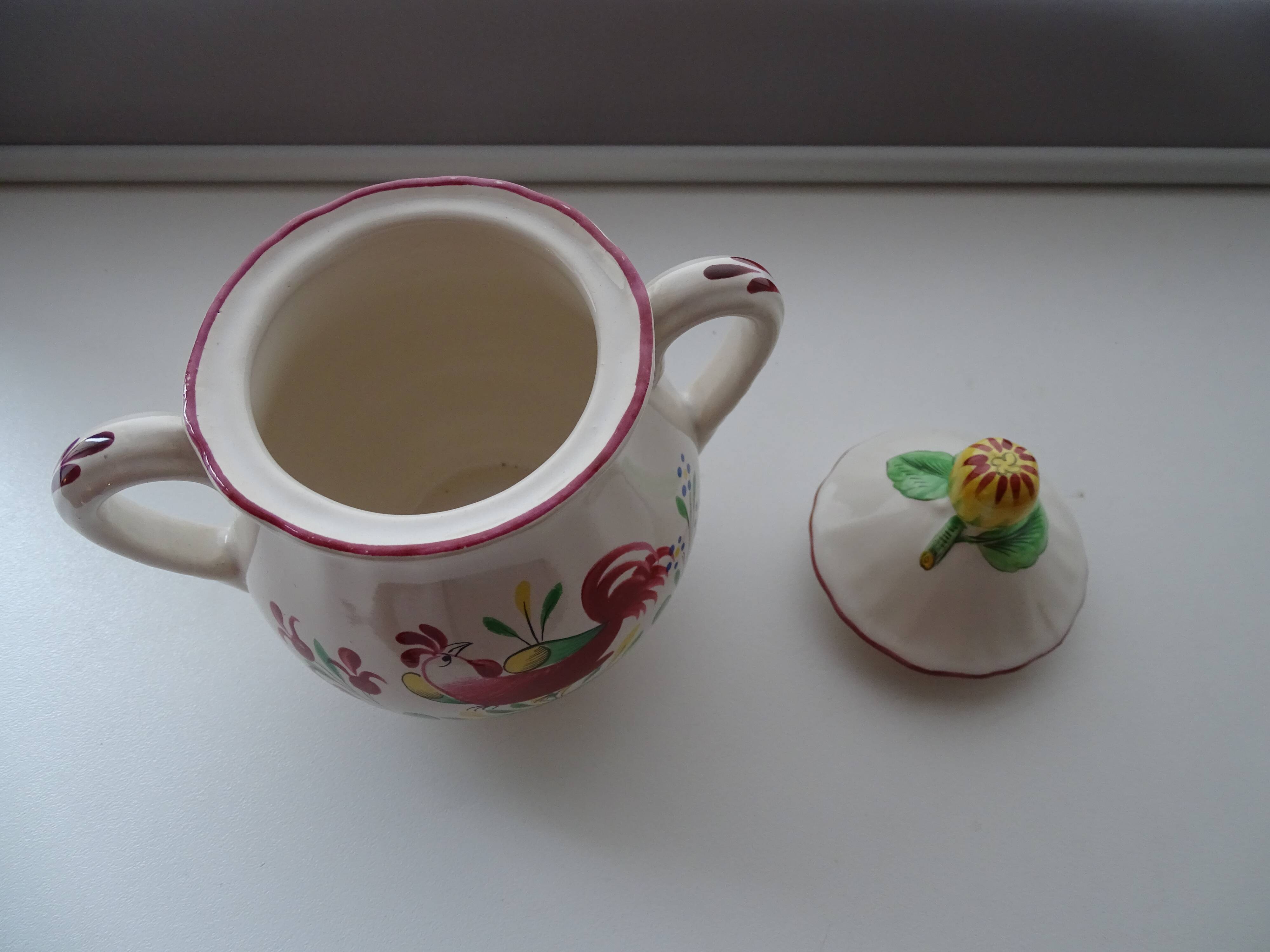 Faience sweetening St Clément France - Rooster decoration