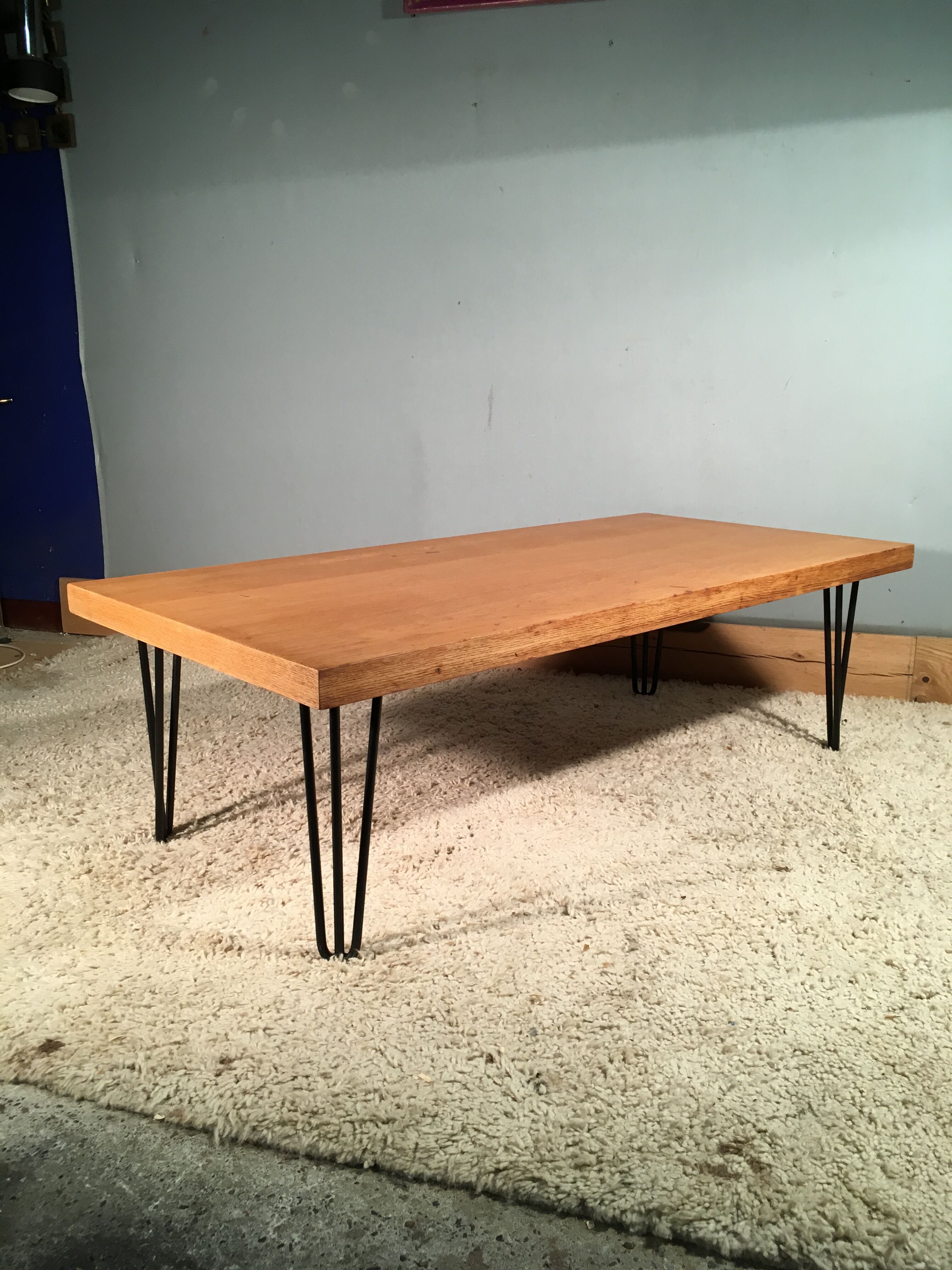 Table basse pieds épingle 1950"s.