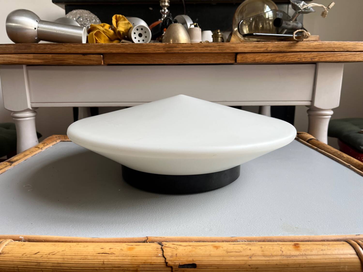Large circular ceiling light Space Age
