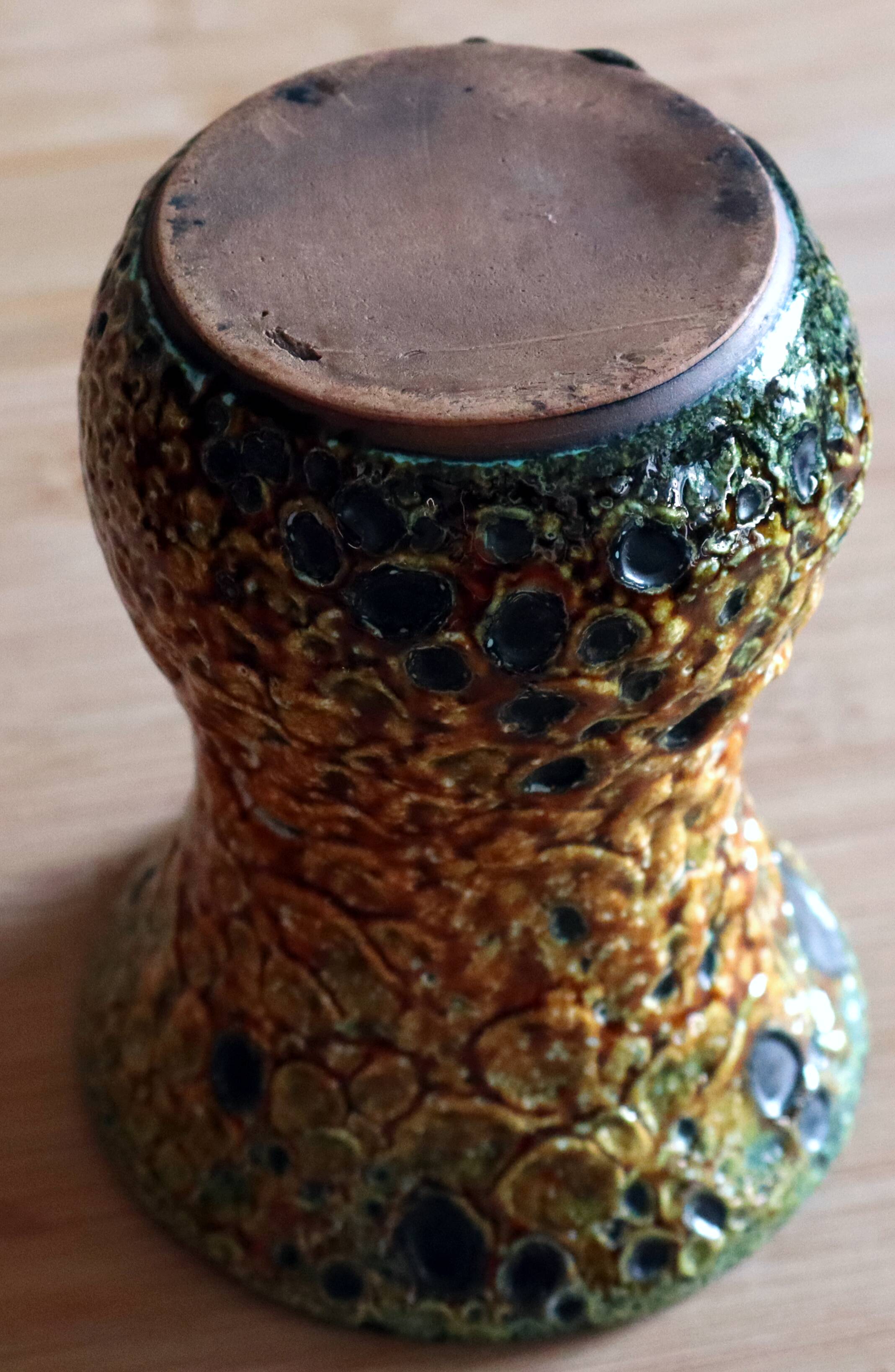 Small ceramic vase "Fat Lava" / "Sea Foam" style Vallauris
