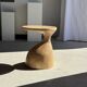 Sexy Neck - Solid wood (monoxyle) side table in natural colour H45