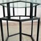 Table Roche Bobois glass and metal of the 80