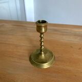 Twisted brass candle holder