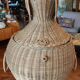 Old vintage rattan elephant head chest basket