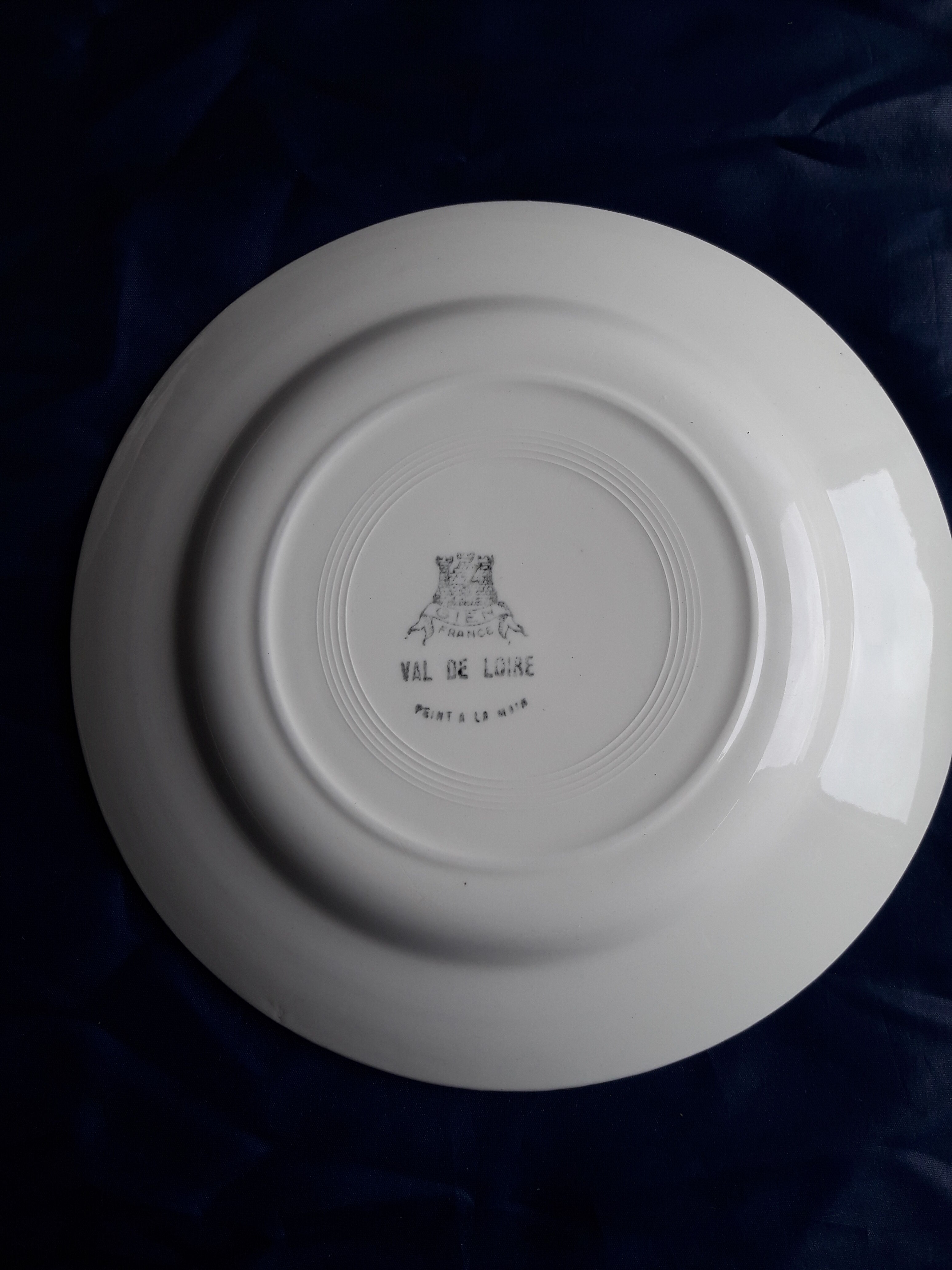 6 earthenware plates from Gien model Val de Loire hand-painted diam 21.5 cm