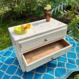 Meuble de rangement 3 tiroirs en bois patiné