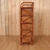 Tree on feet with rattan and bamboo drawers