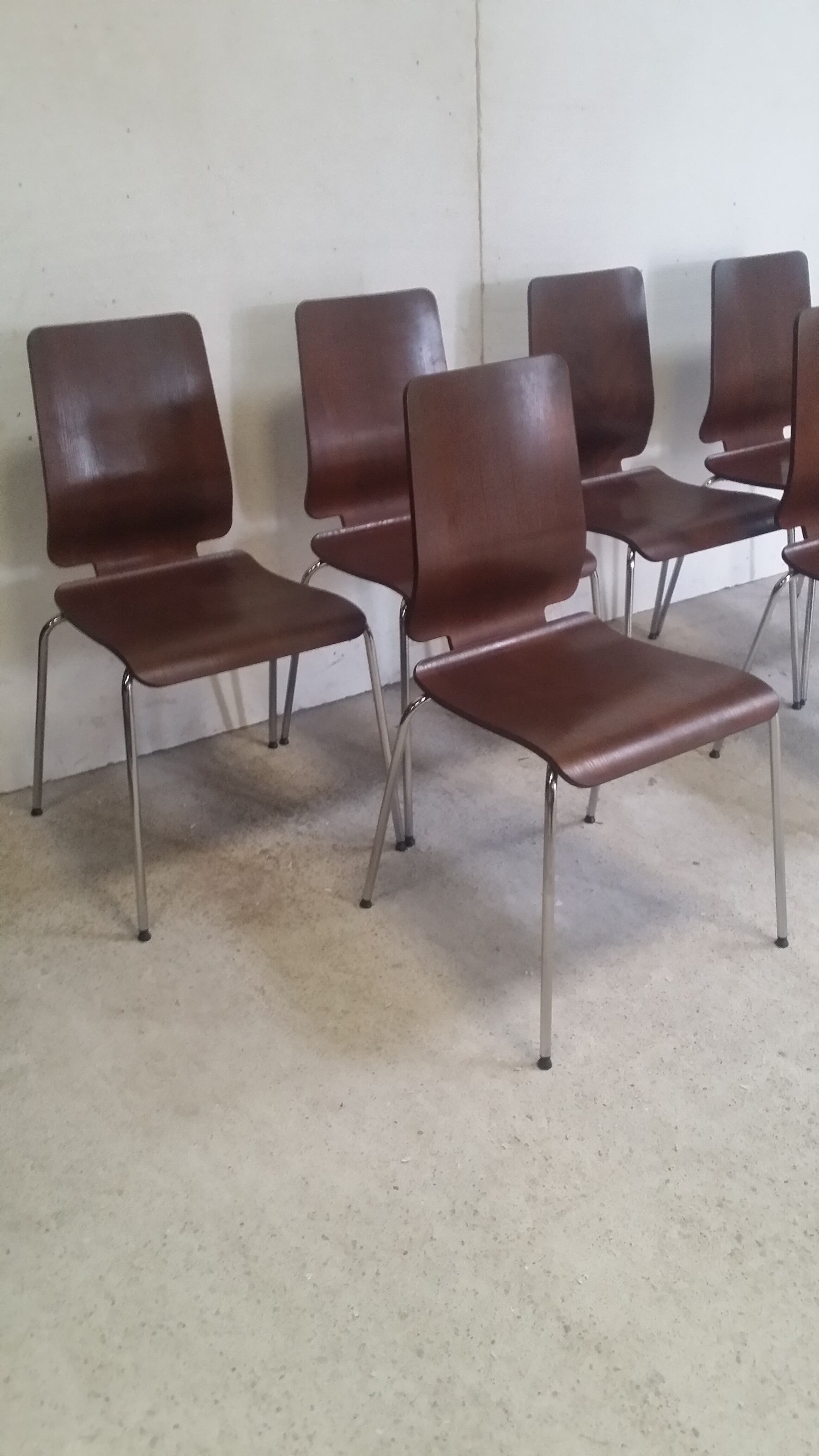 Set of 6 Danish thermoformed chairs