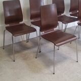 Set of 6 Danish thermoformed chairs
