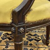 Louis XVI style armchair in beech, late 19th century