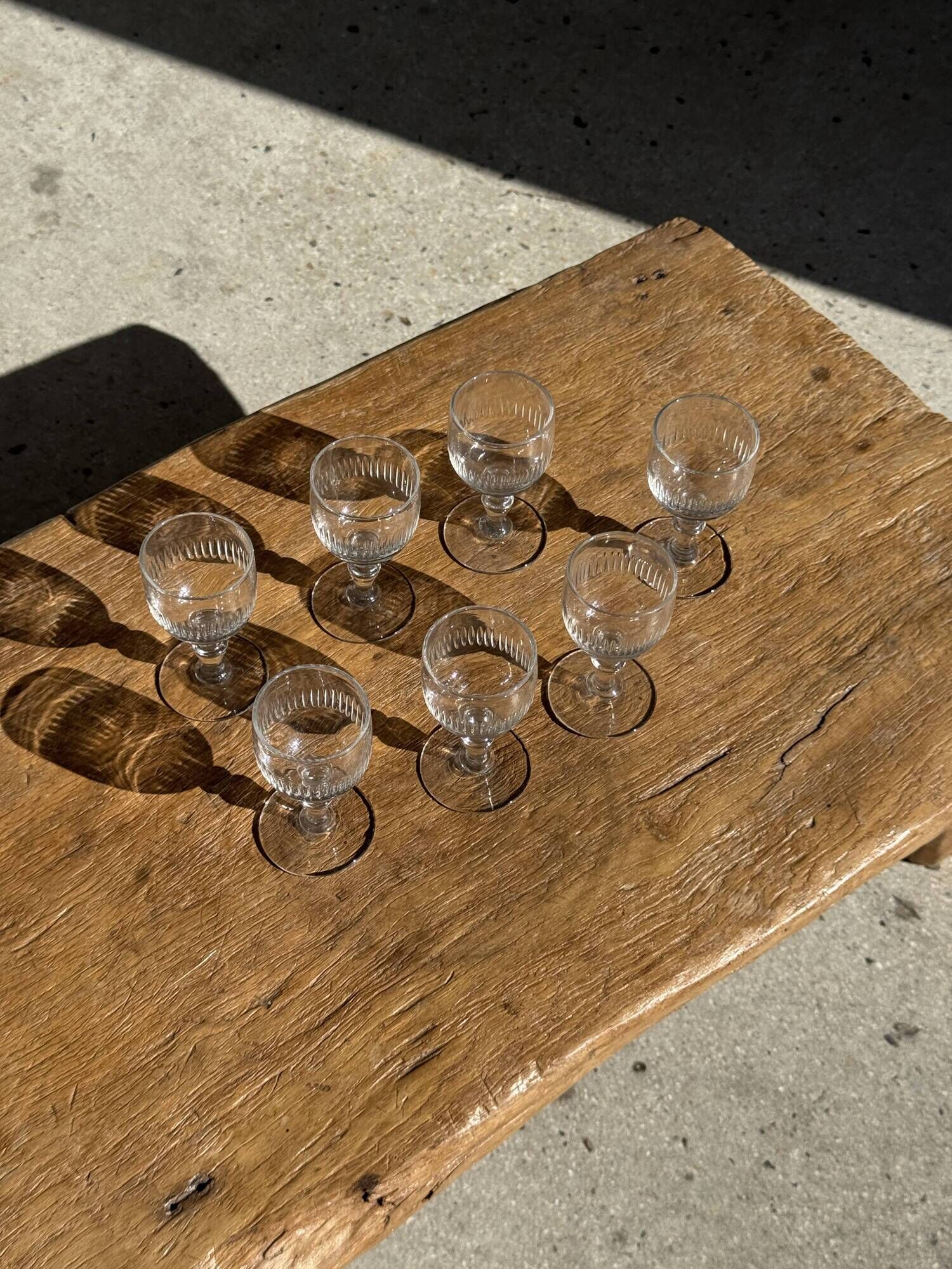 Set of 5 mini liqueur glasses on a stem H10 D8
