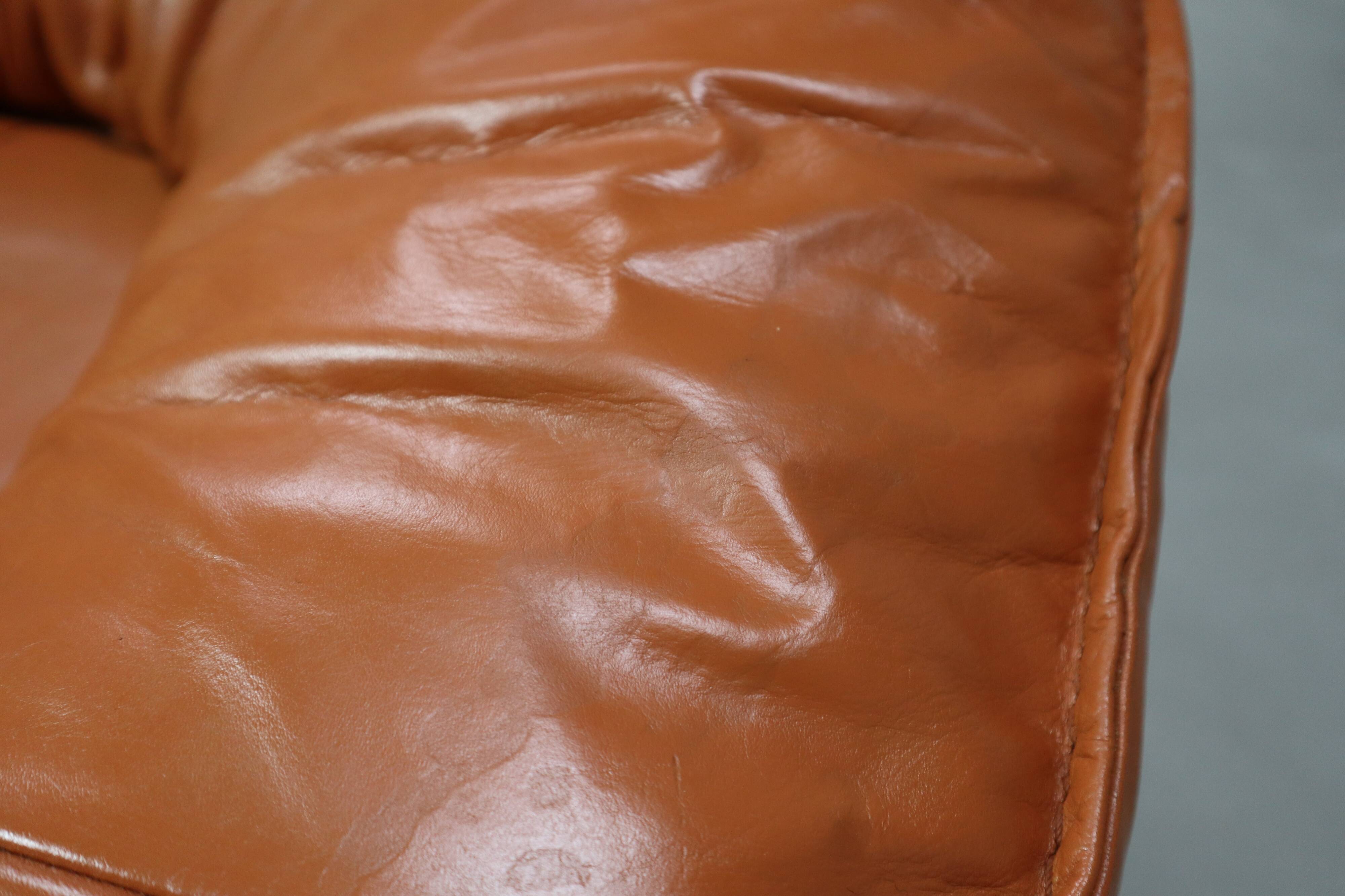 Vintage tripod lounge chair in leather, rattan and oak, Netherlands