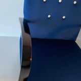 Pair of Blue Italian Art Deco Armchairs, 1930s