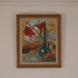 “Amaryllis and Fruit” by A. Lindblom
