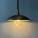 Black oval metal pendant Mid-Century