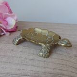Petit cendrier tortue en laiton sculpté vintage