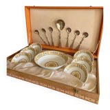 Service à dessert La S. Marco métal argenté et porcelaine