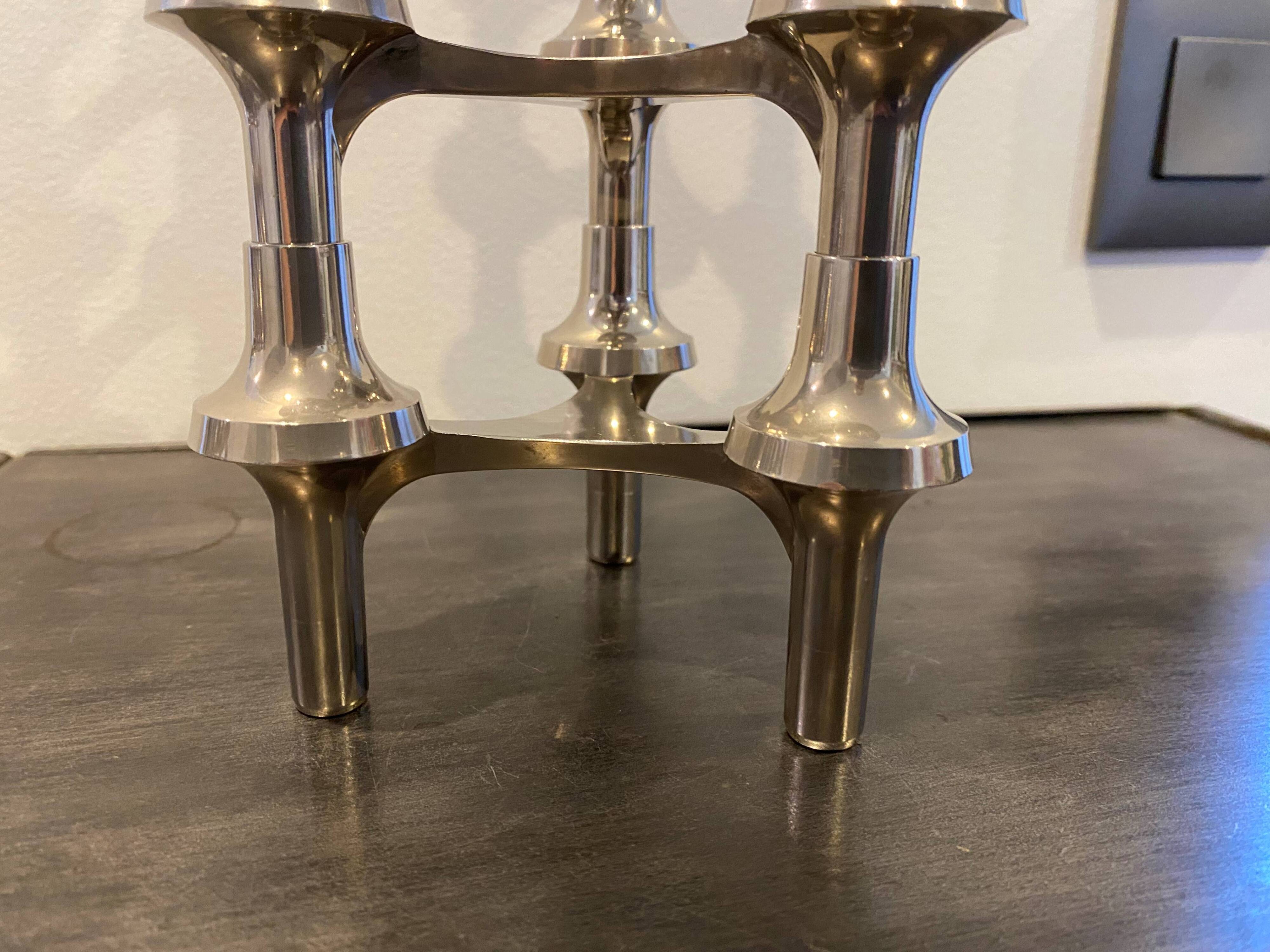 Set of 5 modular candlesticks variant NAGEL BMF vintage 1970