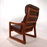 EMC teak leather armchair, 1960