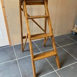 Ancien escabeau pliable peintre d’atelier à 4 marches en bois années 40