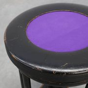 Black and purple adjustable velvet art deco piano stool, Belgium ca. 1910