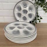 Set of 6 oyster plates Moulin des loups Orchies