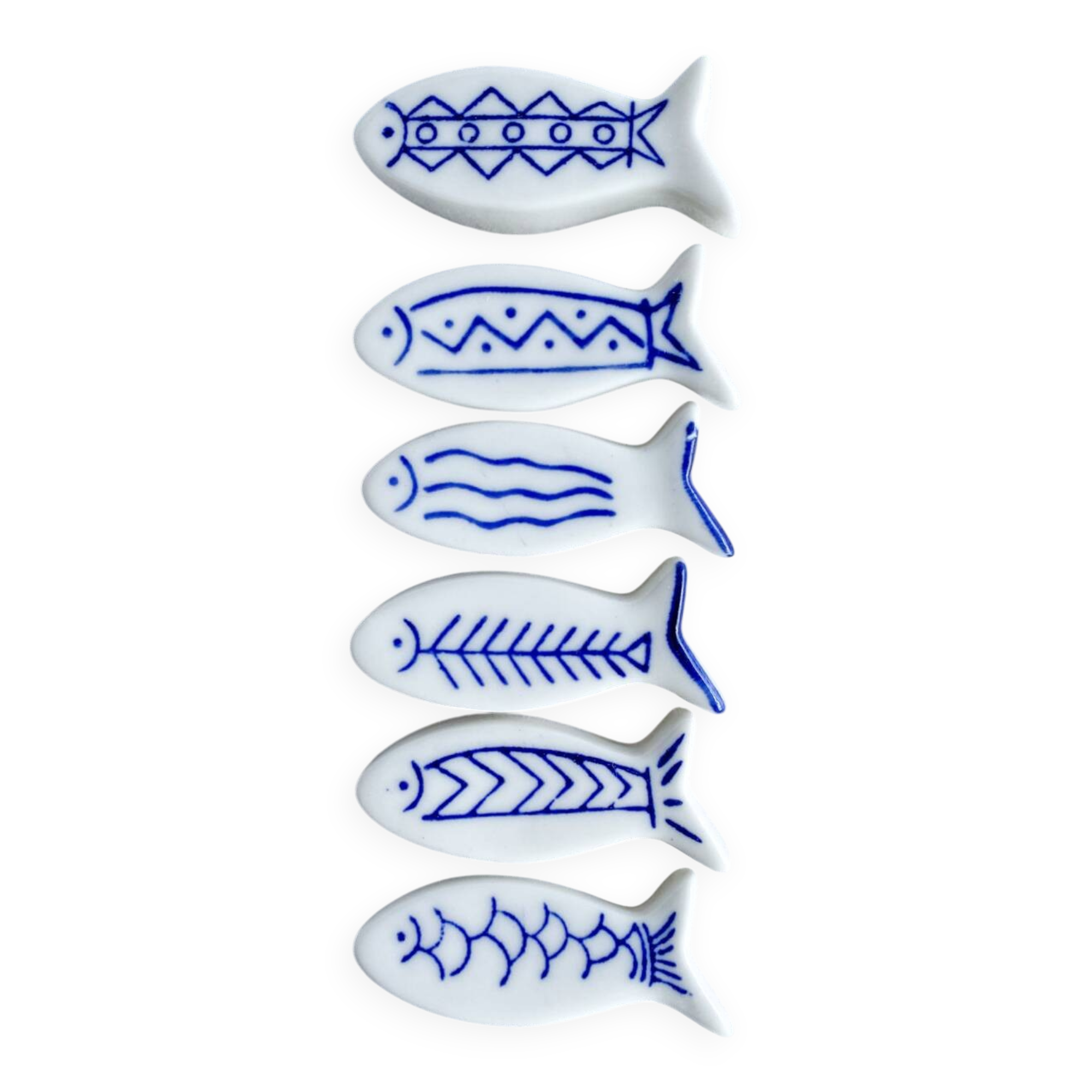 6 Portes couteaux en porcelaine