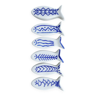 6 Portes couteaux en porcelaine