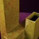 Geometric Twin-Column Ceramic Vase Space Age, Italy 1970