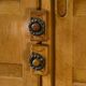 Solid oak wardrobe by Guillerme et Chambron and ceramic by Danikowski 1950s
