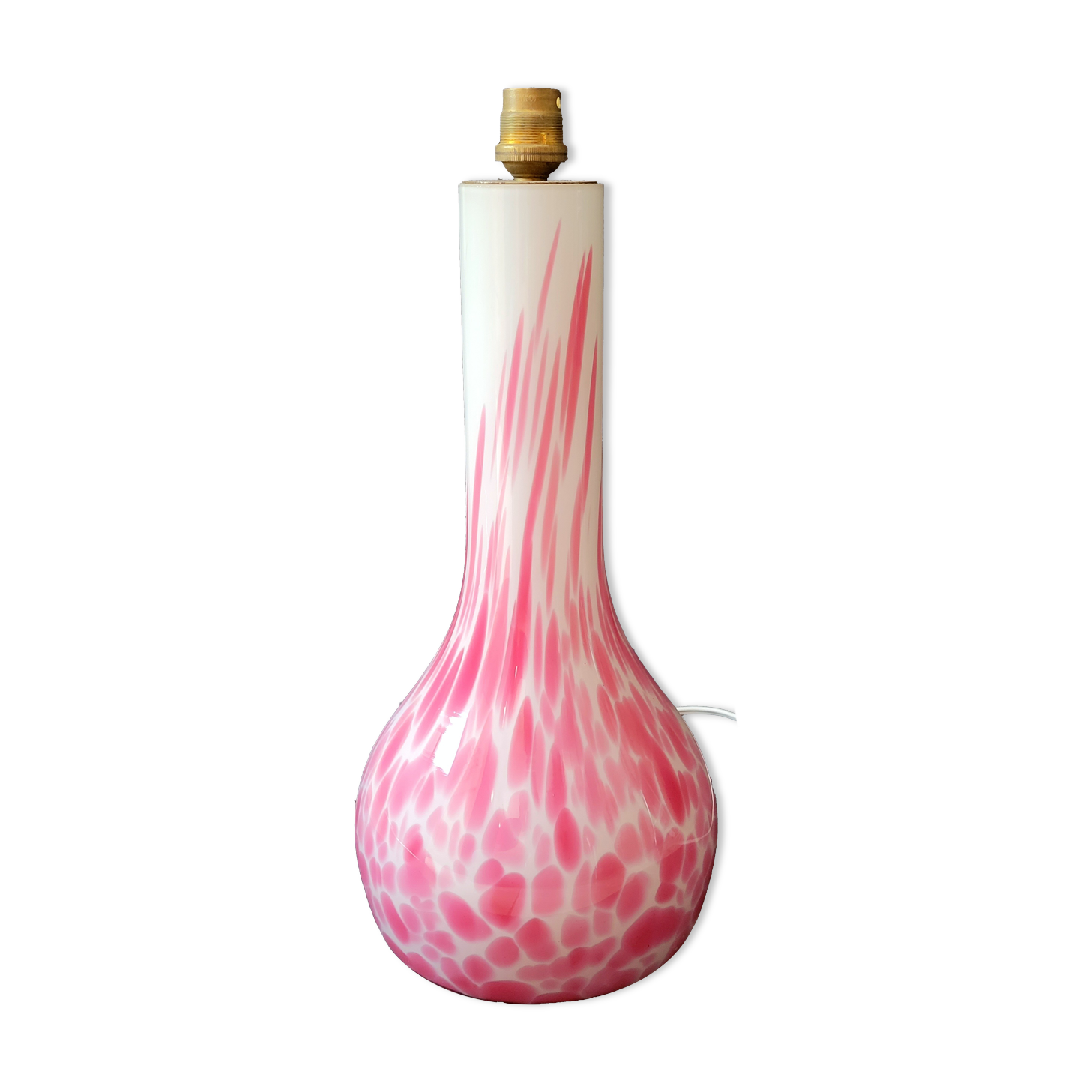 Vintage glass lamp foot Italy by Carlo Moretti