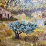Old painting, Provencal landscape, signed, 60s/70s