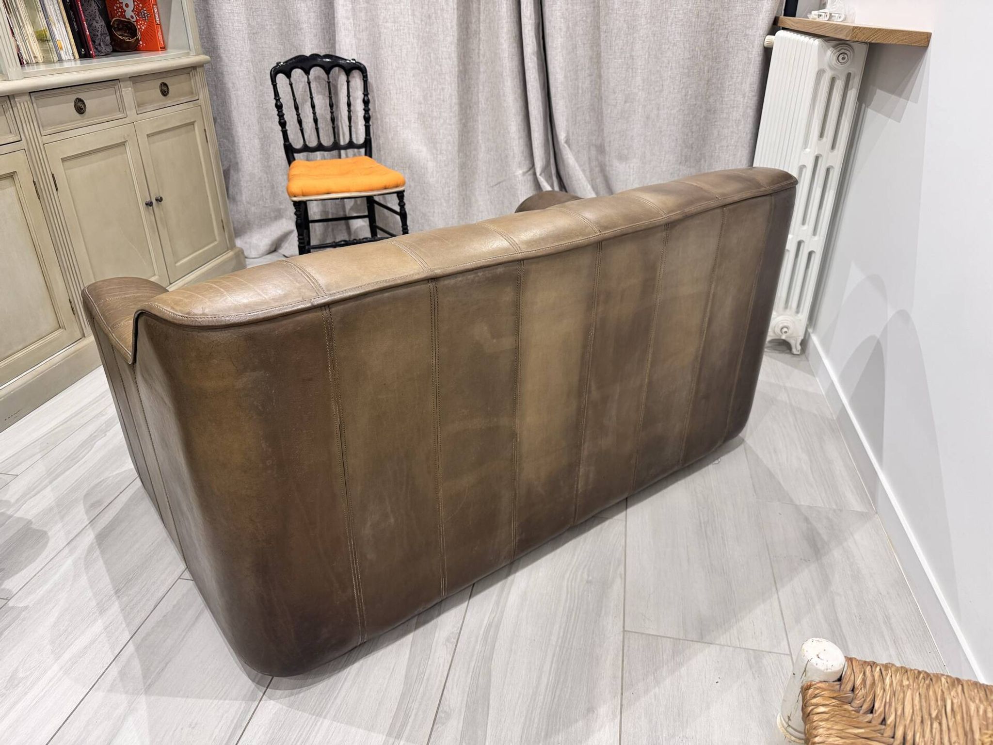 2-seater sofa De Sede DS 44 in brown buffalo leather