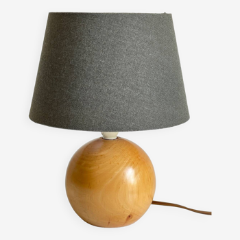 1970s solid wood ball lamp