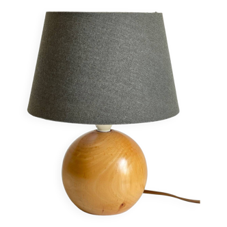 1970s solid wood ball lamp