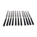 Set of 11 black wooden sleeve knives