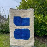 Moroccan Berber carpet white and blue modern Majorelle