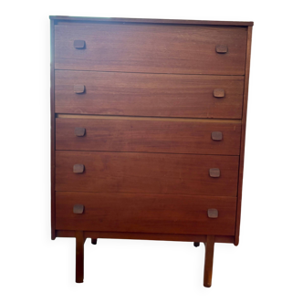 Commode scandinave 5 tiroirs en teck
