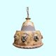 Big Rare Søholm Ceramic Hanging Lamp - Yellow Colored Danish Design Ceramic Pottery Lighting