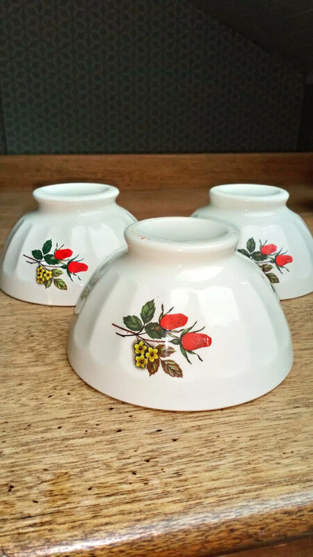 3 vintage faceted bowls