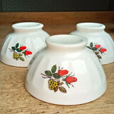 3 vintage faceted bowls