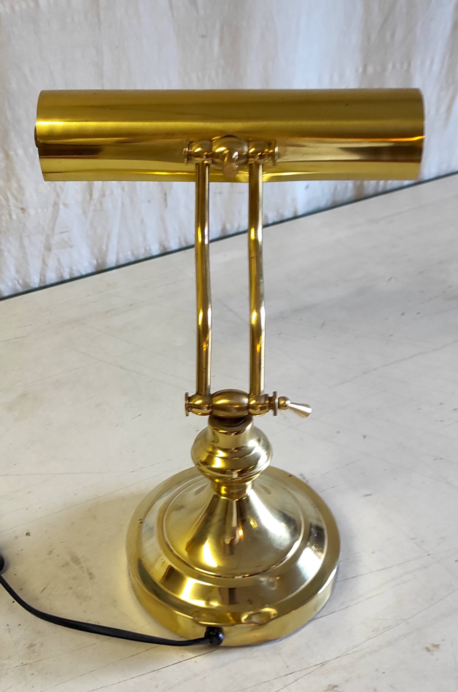 Articulated "piano" lamp in gilded metal - mid 20th century.