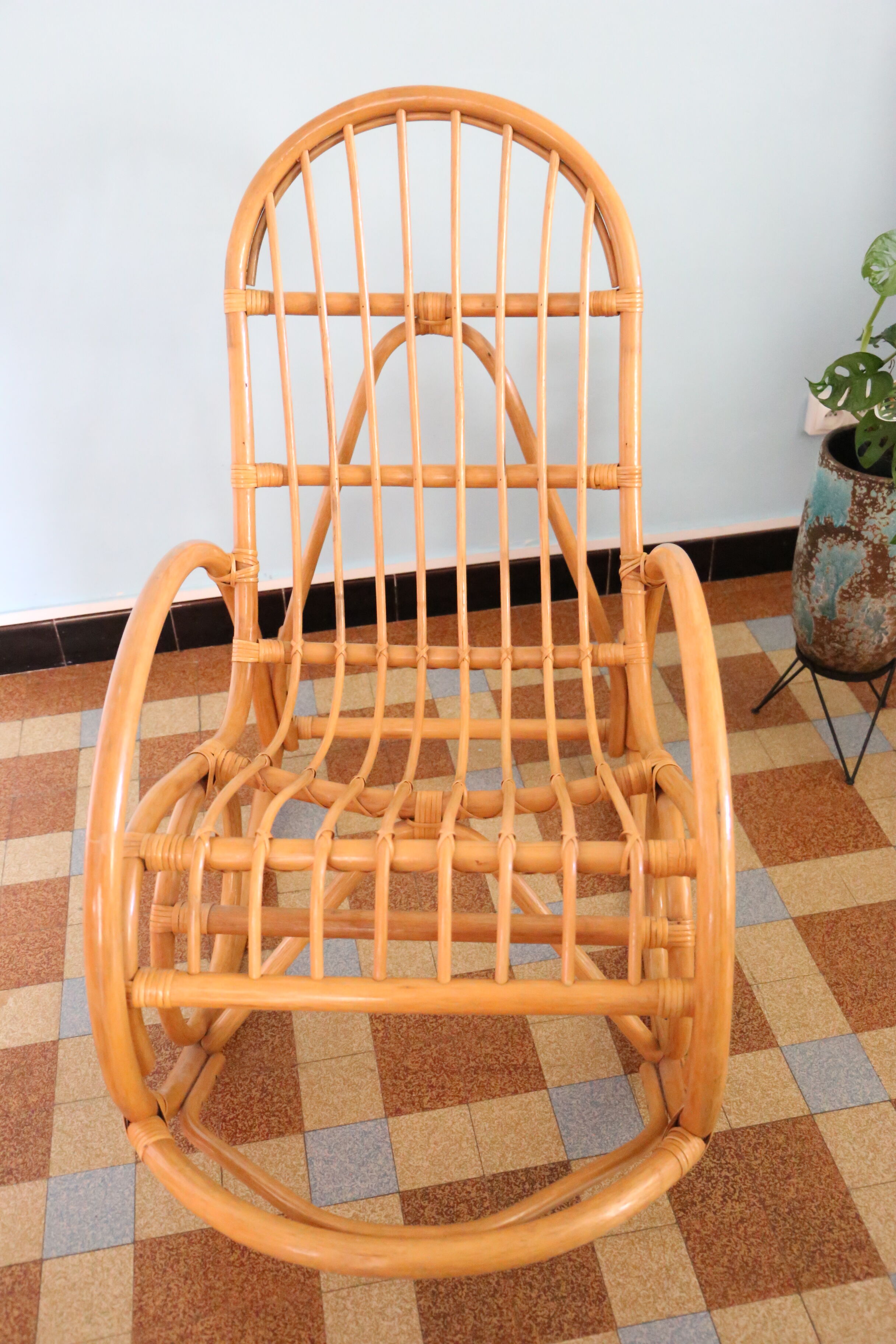 Rocking chair rotin Selency