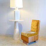 White lacquered ceramic table lamp, Italy 1970s