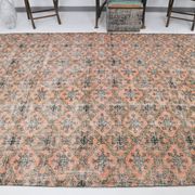 7x10 Pumpink Orange & Black Persian Rug, 208x316Cm